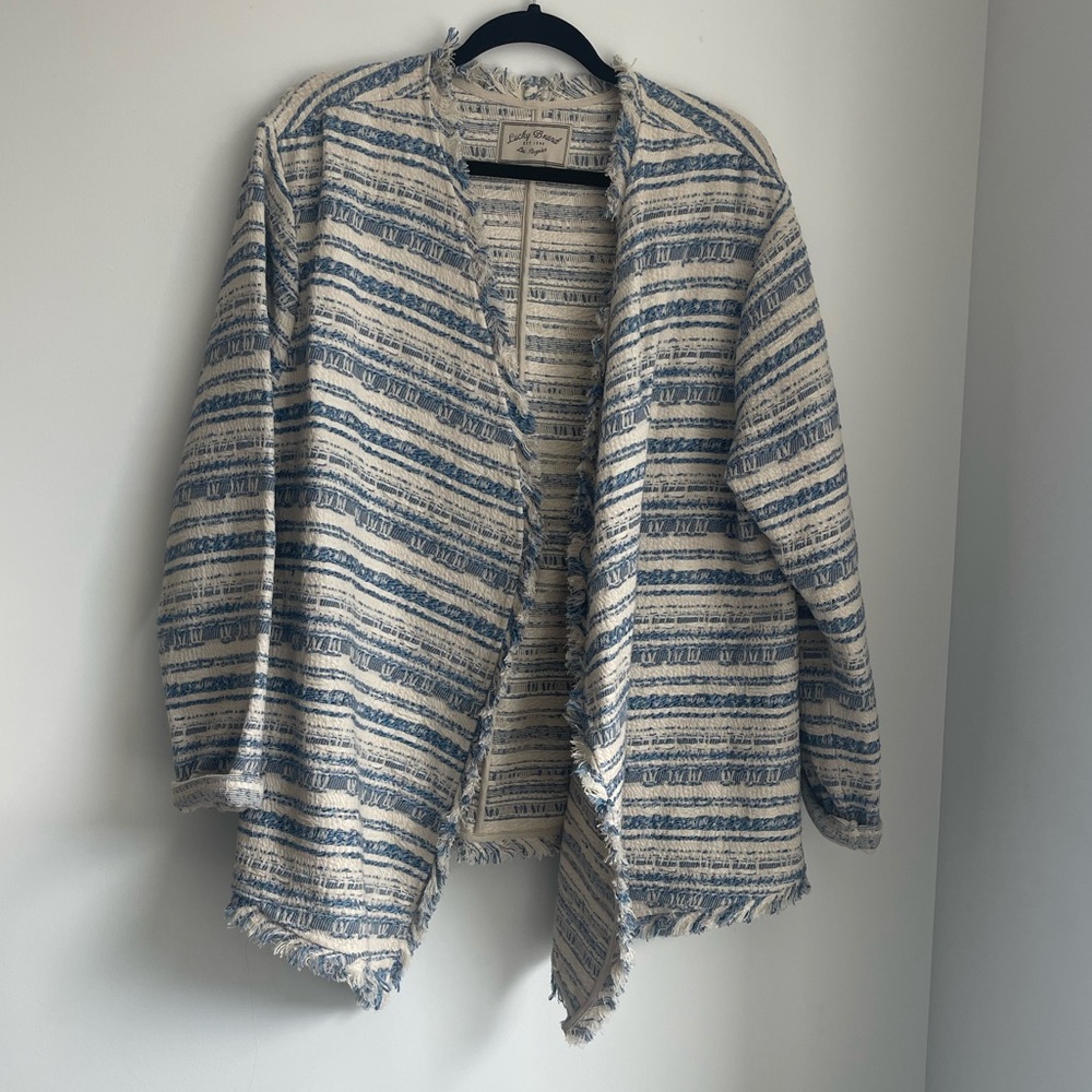 Lucky Brand Blue and White Cardigan